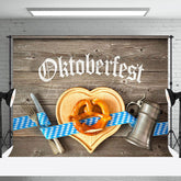 Geschirr Brot Aus Holz Oktoberfest Party Hintergrund